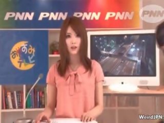 Lascivious Japanese News Reading lady Gets