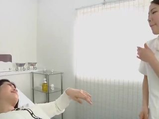 Japanese lesbian desirable spitting massage clinic Subtitled